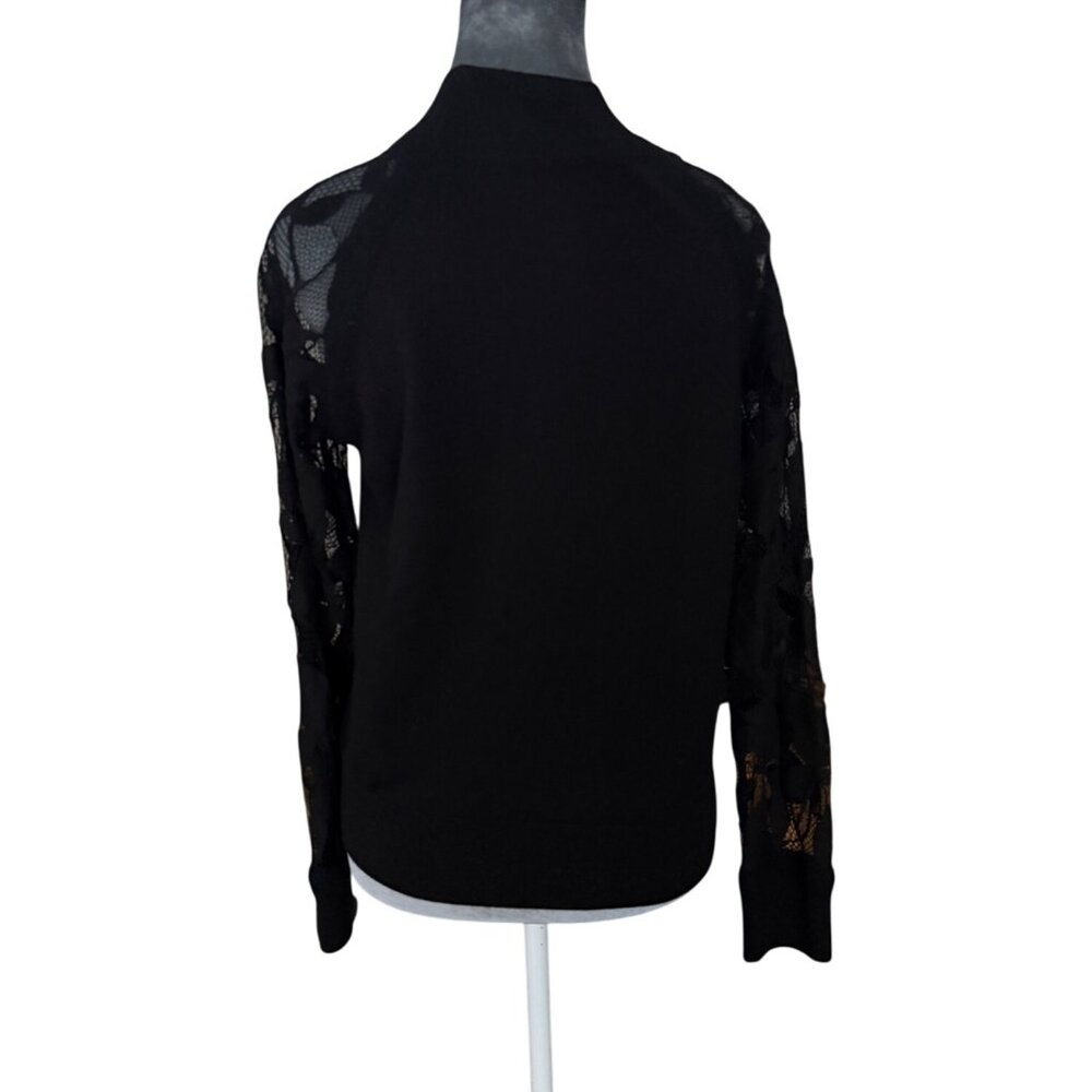 Rag & Bone Womens Black Lace Sleeve Pullover Sweater Size S - Picture 3 of 7